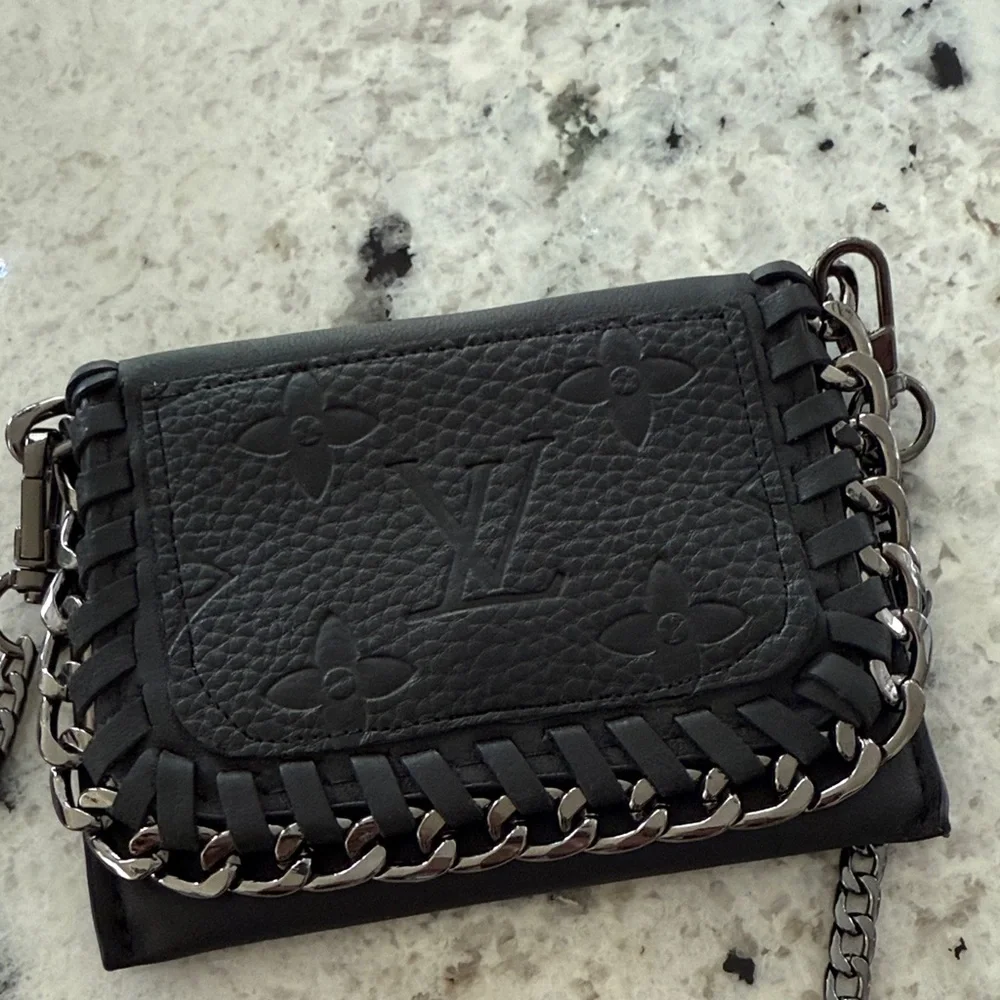 Upcycled Louis Vuitton Black and Silver Chain Wallet - Picture 4 of 4